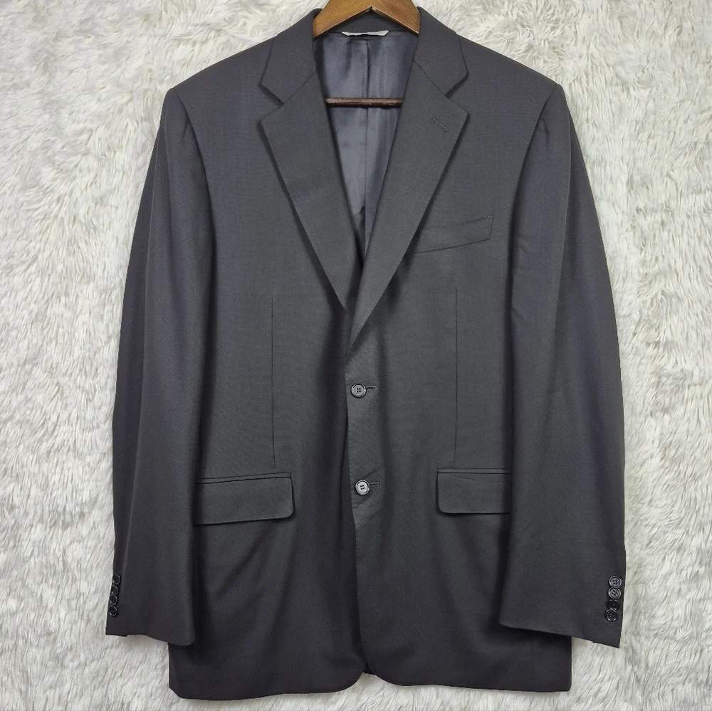 Canali 1934 Men's 100% Wool Travel Water‎ Resistant Black Italy 44L US